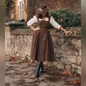 Emma 33 - Brown Wool Midi Dress